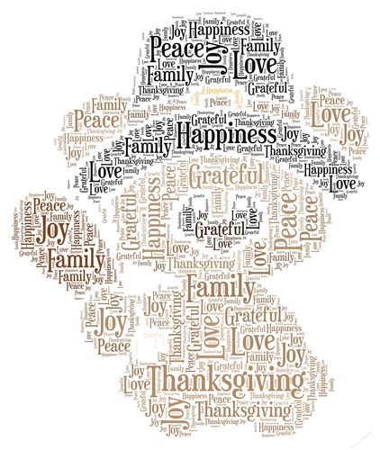 Thanksgiving Cute Pilgrim Bear Word Art 