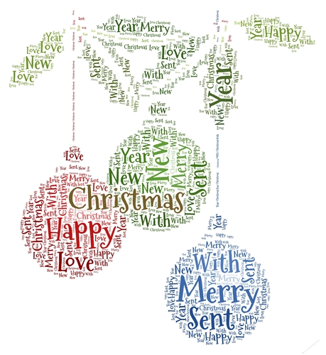Christmas Baubles Word Art