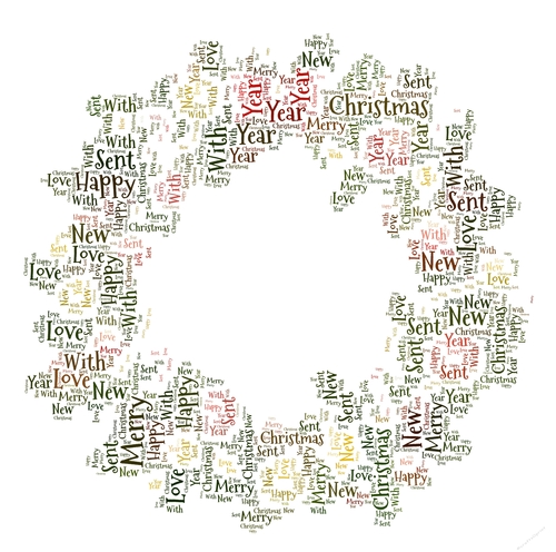 Christmas Wreath Word Art