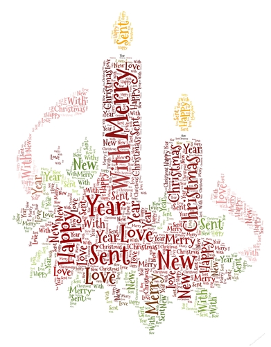 Christmas Candles Word Art