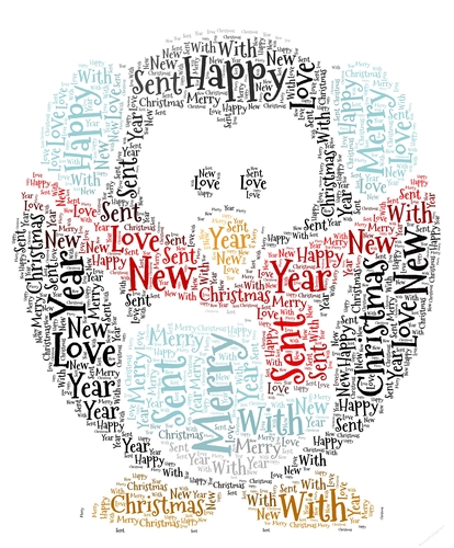 Cute Penguin With Ear Muffs And Scarf Word Art