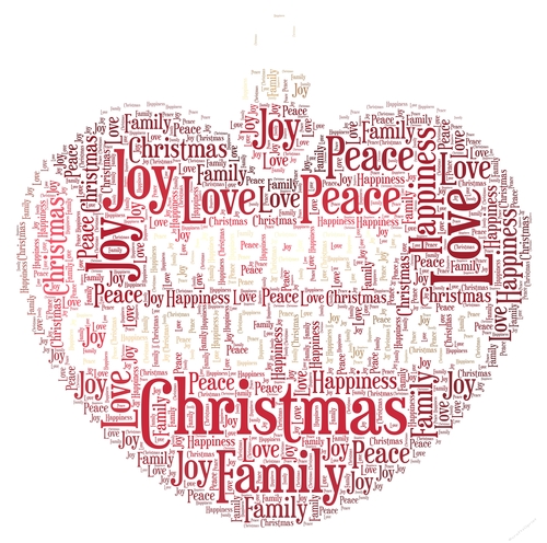 Heart With Merry Christmas Inscribed