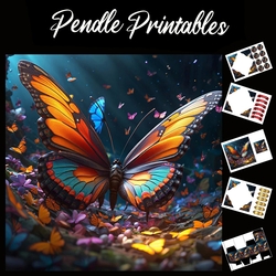 The Butterfly Queen 7x7 Card Kit. Matching Box, Gift Bauble,Tag