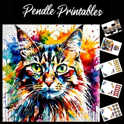 Splatter Art: Paint Splattered 7x7 Card Kit. Matching Box, Gift Bauble,Tag