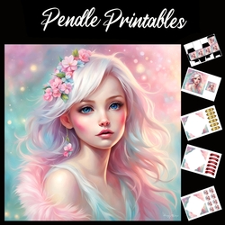 Pretty In Pink 7x7 Card Kit. Matching Box, Gift Bauble,Tag