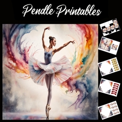 Ballet Dancing 7x7 Card Kit. Matching Box, Gift Bauble,Tag