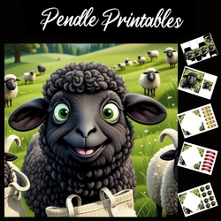 Nursery Rhyme: Baa Baa Black Sheep 7 7x7 Card Kit. Matching Box, Gift Bauble,Tag