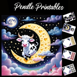 Nursery Rhyme: Hey Diddle Diddle 9 7x7 Card Kit. Matching Box, Gift Bauble,Tag