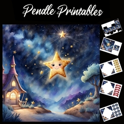 Nursery Rhyme: Twinkle Twinkle 12 7x7 Card Kit. Matching Box, Gift Bauble,Tag