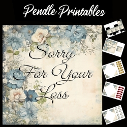 Sorry For Your Loss . 7x7 card, flower box, message card with matching envelope.