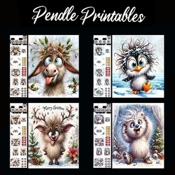 Christmas Card 4 Card Kit with 32 Piece Matching Adornments .020