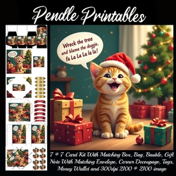 Wreck The Tree Blame The Doggie Cute Kitten (2).  9 Piece 7x7 Complete Kit