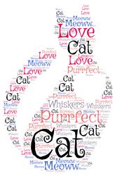Cat With Heart Inset Word Art