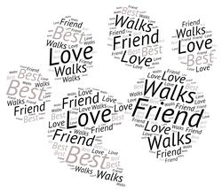 Dogs Paw Print Word Art