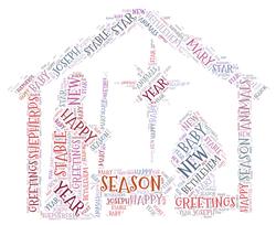 Christmas Nativity Scene Word Art
