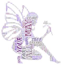 Birthday Fairy with Rose Word Art