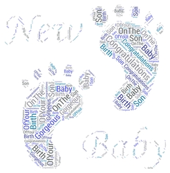 New Baby Son Feet Word Art 