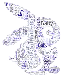 New Baby Boy Bunny Rabbit Word Art
