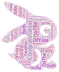 New Baby Girl Bunny Rabbit Word Art
