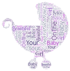 New Baby Girl Pram Word Art