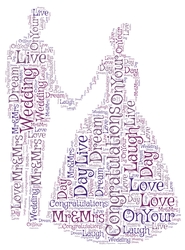 Classic Bride and Groom Wedding Word Art