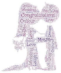 Cute Mr & Mrs Wedding Day Word Art