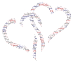 2 Love Hearts Entwined Wedding Day Word Art