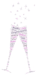 2 Champagne Flutes Wedding Day Word Art