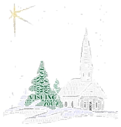 Christmas Chapel Scene Word Art