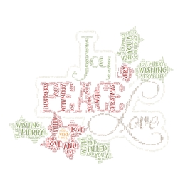 Joy Peace And Love Christmas Word Art