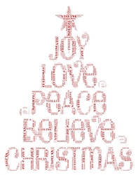 Joy Love Peace Believe Christmas Word Art