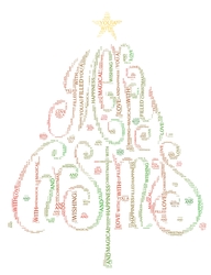 MerryChristmas Tree Word Art