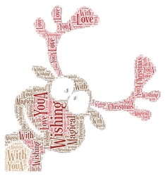 Christmas Cute Peeping Rudolph Word Art