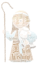 Christmas Shepherd With Lamb Word Art