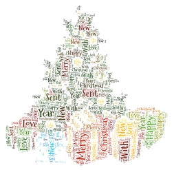 Christmas Tree With Gifts Word Art