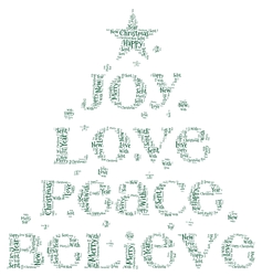 Green Joy Love Peace Believe Word Art