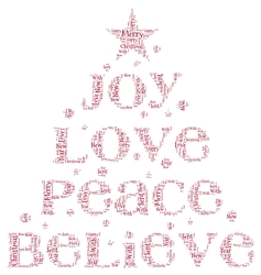 Red Joy Love Peace Believe Word Art