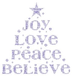 Blue Joy Love Peace Believe Word Art