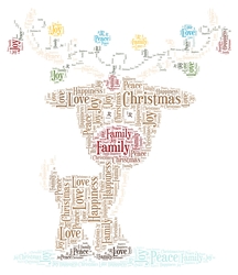 Cute Reindeer With Lights Word Art