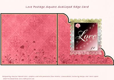 Love Stamp Scallop Edge Quick Fold Card