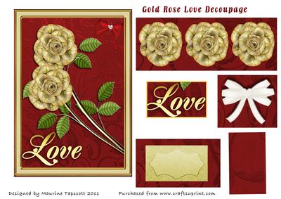 Gold Rose Love 5x7 Eazicut