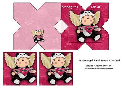 Panda Angel 5 Inch Square Kiss Card