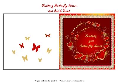 Butterfly Kisses Square Quick Card