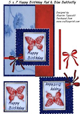 Decoupage 5x7 Birthday Butterfly