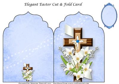 Elegant Cross and Lillies Cut & Fold