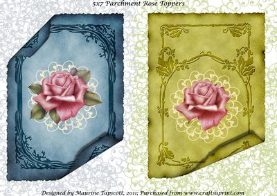 5x7 Parchment Rose Toppers