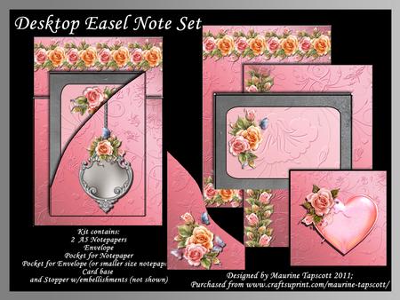 Desktop Easel Notepaper Kit - Rosy Glow