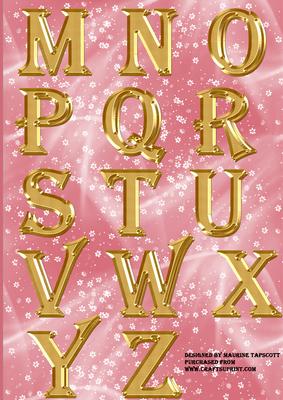 Gold m-z Rose Coloured Background
