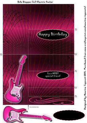 Hot Pink Electric Guitar Birthday Side Stepper