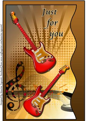 Just for You Wavy Edge Abstract Guitar
